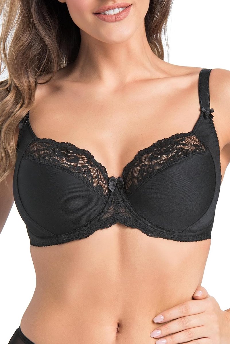 BH dames - minimizer beha met beugel - beha grote maten - beha grote borsten - comfort sterke ondersteuning beha - dames beugel minimizer - beha dames vrouwen beha, zwart, 85H