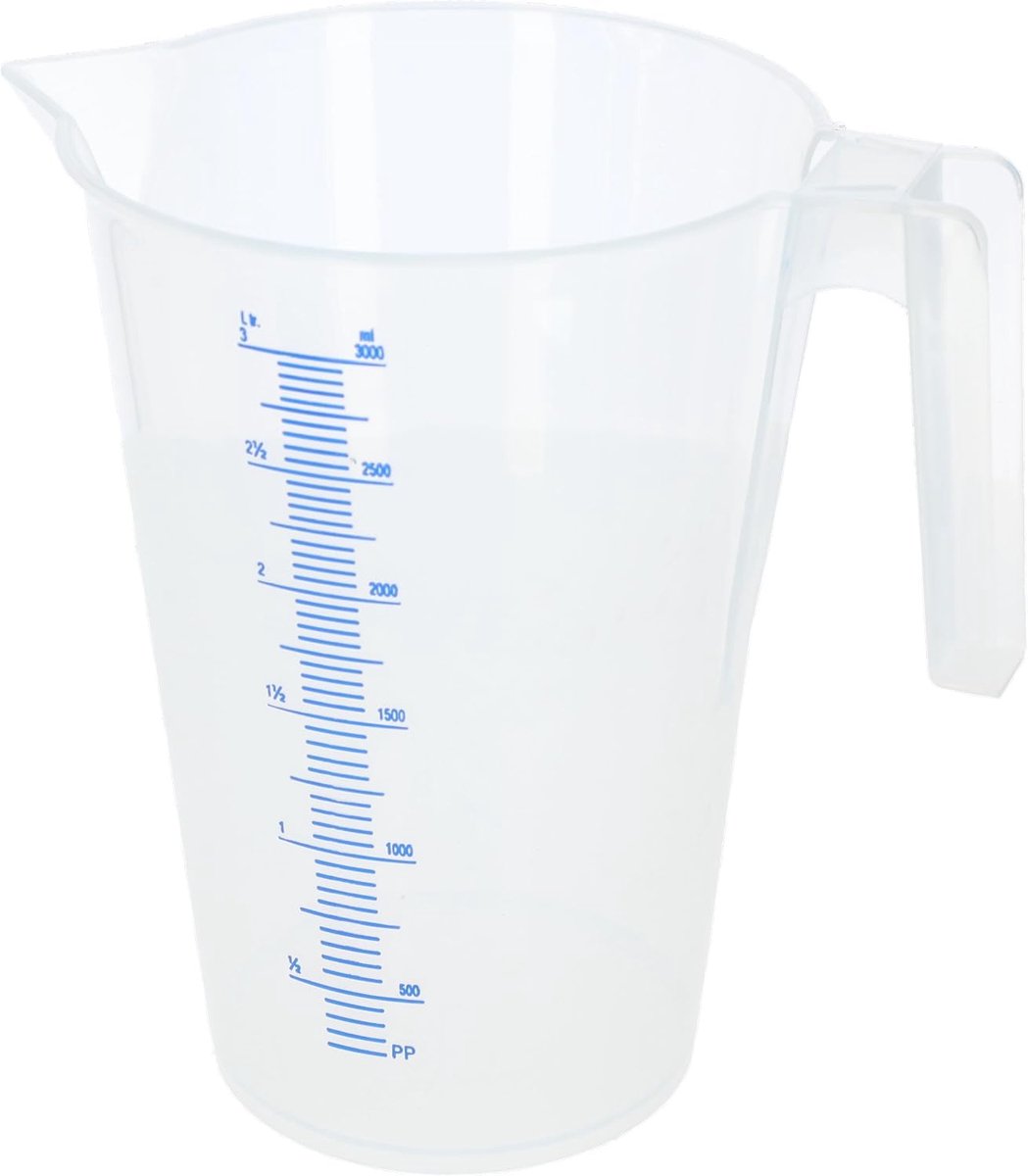 Maatbeker - 3 liter - Kunststof - Stapelbaar - Met Maatverdeling