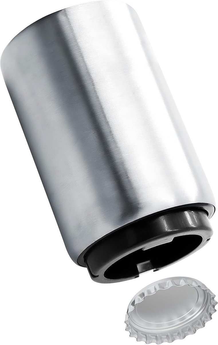Kitchen Flesopener - Snelle automatische Decap roestvrij staal voor dranken - Push Down & Pull - Keukengadget om bier te openen, dranken - zilver