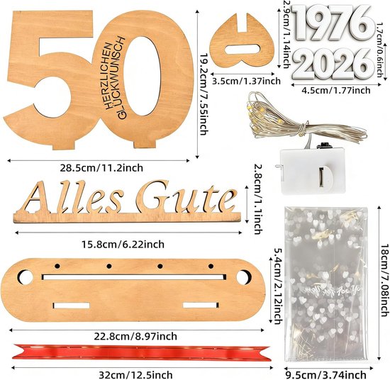 50e verjaardag man vrouw, cadeau 50e verjaardag man, cadeaus voor 50e verjaardag vrouw, geldgeschenken houten bord gastenboek, 50e verjaardag decoratie, jubileum herinnering creatief geldgeschenk (50) — afbeelding 2