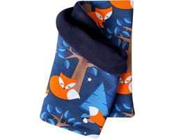 Warme jongens/meisjes Nightfox sjaal / halsdoek donkerblauw/oranje binnen fleece donkerblauw 22222227