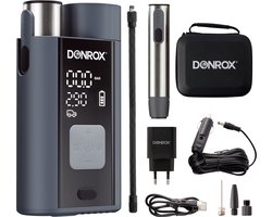 Donrox A924 Compressor Bandenpomp - Bundel met Extra Batterij en Oplader