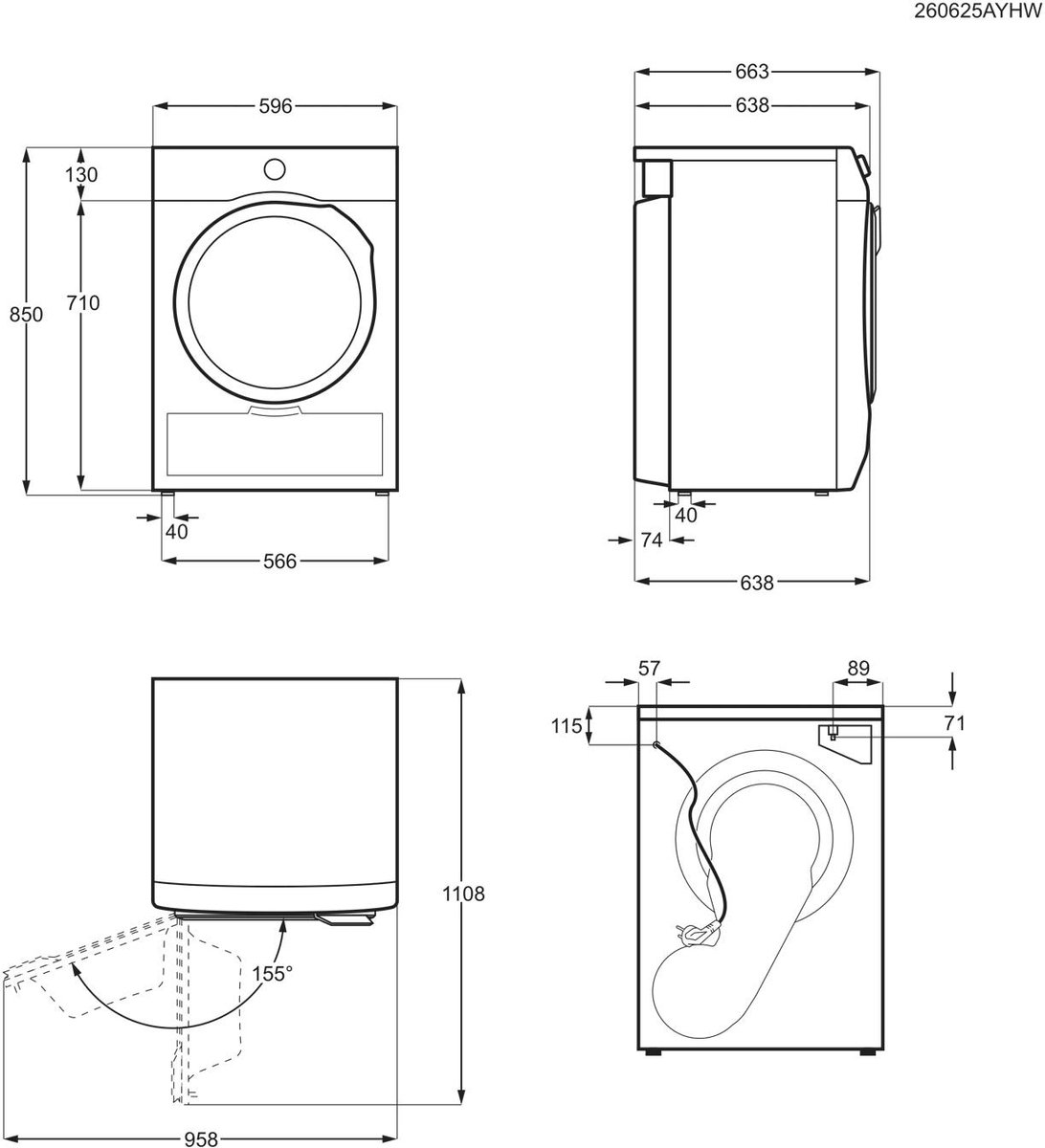 AEG TE7ONYX 7000 serie SensiDry® - Warmtepomp droger - Energielabel C - 8 kg thumbnail 6