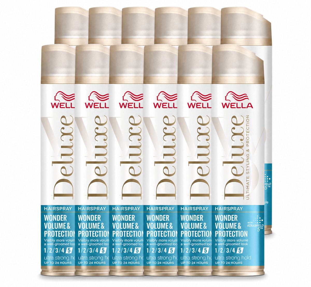 12 x Wella – Deluxe Volume & Protection – Haarspray – 250 ml - Voordeelverpakking - 12 stuks
