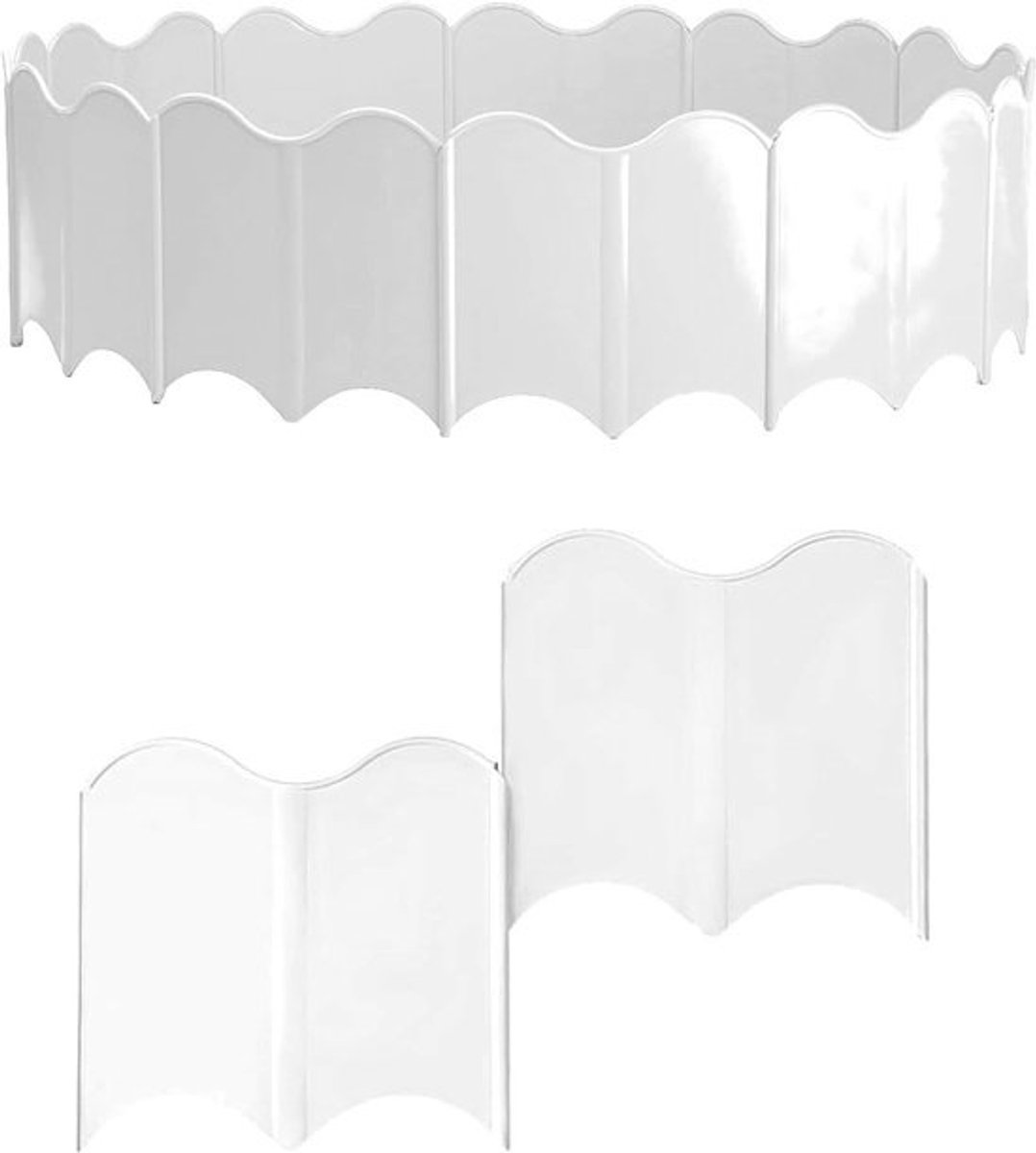 20 stuks flexibele tuinrand - voor landschapsarchitectuur - Plastic decoratie - voor tuinen, binnenplaatsen en parken - wit