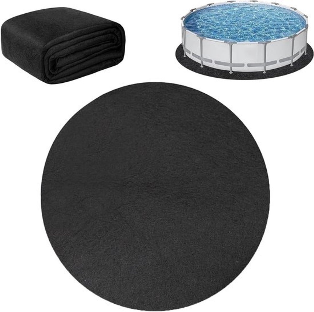 Ronde antislip zwembadmat - Waterdichte, opvouwbare bodemmat voor buiten, 460 cm