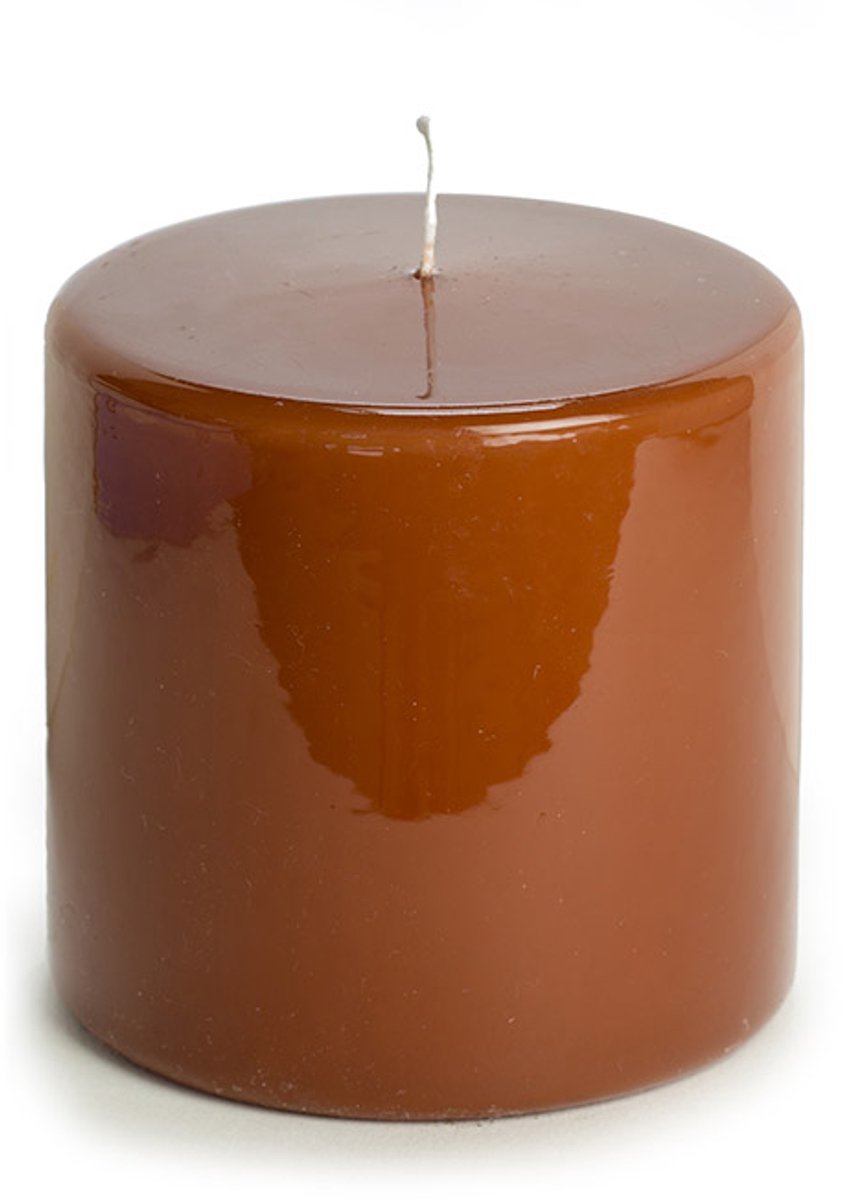 Rustik Lys - Hoogglans kaars - 10 x 10 cm - Chestnut
