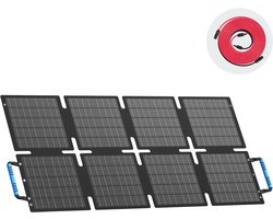 BLUETTI 60W zonnepaneel met Verlengkabel van 5 m voor draagbaar energiestation Handsfree /Elite 10-Elite 400. USB-A en USB-C-poort voor tablet, telefoon, drone, opvouwbare zonnelader voor wandelen, kamperen, reizen