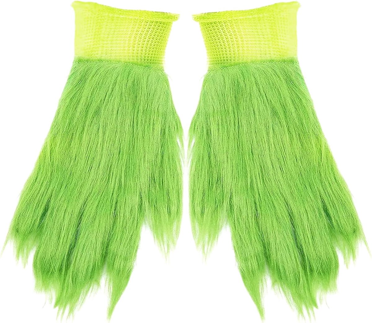 Handschoenen, groene monsterkostuumaccessoires, korte kersthandschoenen, pluche handschoen vrouwen mannen voor verkleedaccessoires kerstfeest