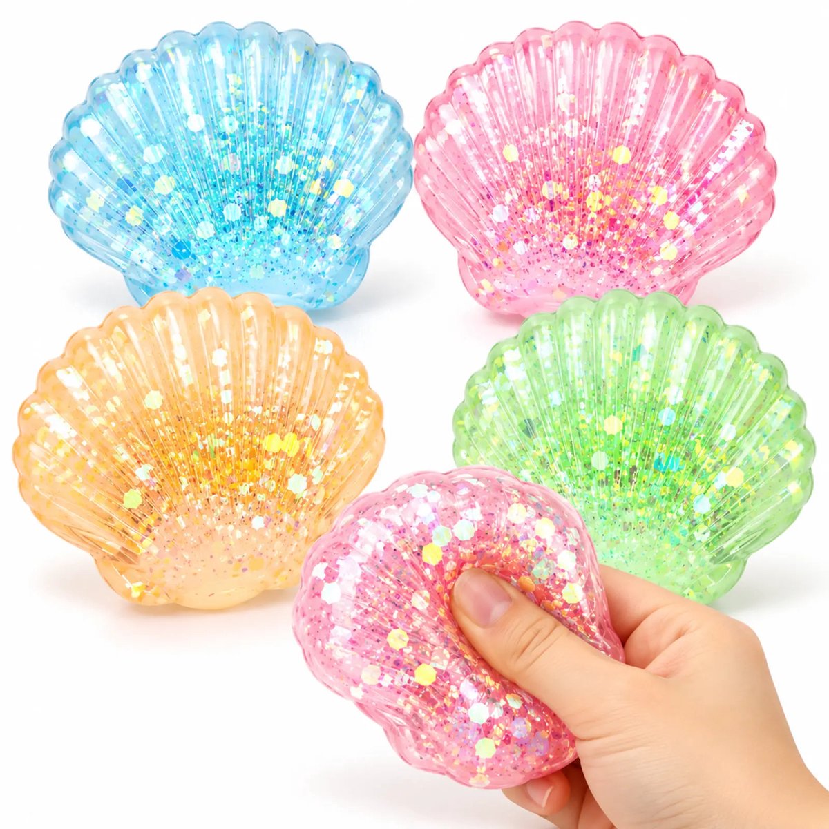 Squishy speelgoed - Schelp Suikergel 7 cm - Super Zachte Slow Rising Maltose Fidget