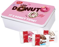 Lotus Cake Donut collection box - "It’s Donut Time!" - 10 donuts - 3 smaken - Pinkylicious, Choco Mania & Zebra Kiss - 340g