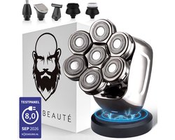 Sansbeauté® 6-in-1 Scheerapparaat Mannen - Complete Set - Trimmer & Tondeuse - Electric Face & Head Shaver - 7D Hoofdscheerapparaat - Hoofd Kaal Scheren – Nat & Droog - Draadloos Opladen - Elektrisch