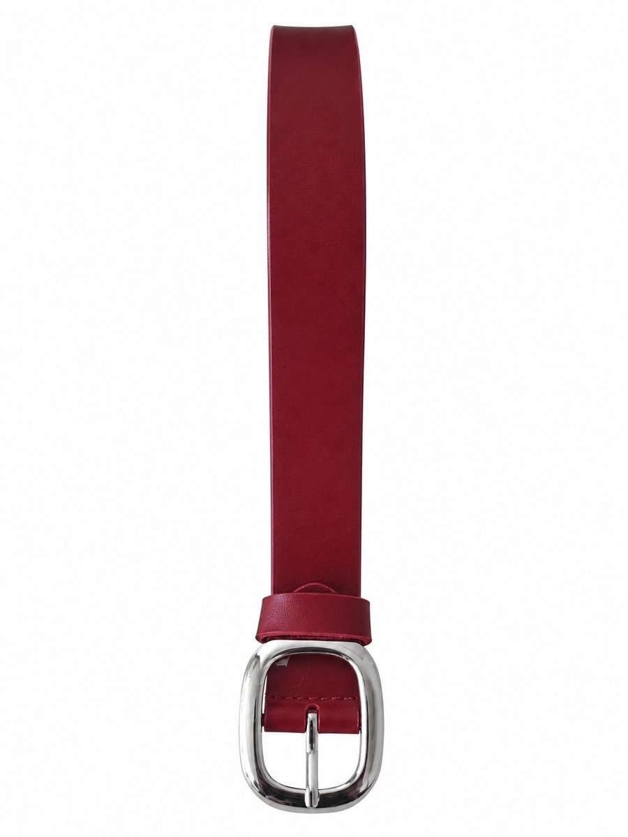 Sh-Dames riem-Leer-zilveren gesp-bordeaux-90cm- verkrijgbaar 85 t/m 95cm