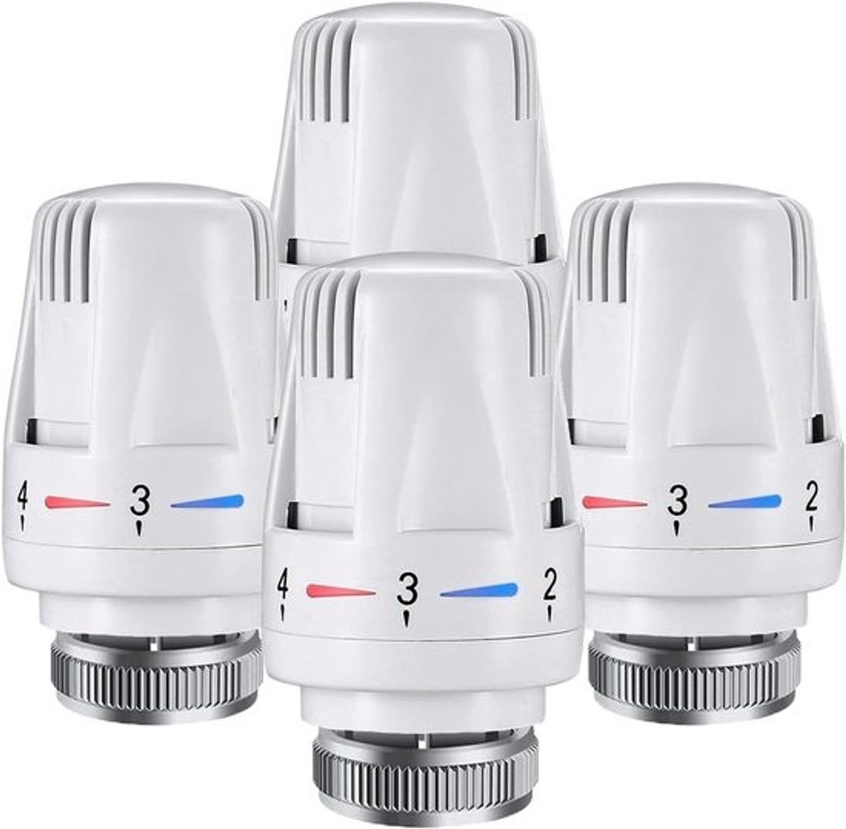 Thijox - 4 Stuks Thermostatische Radiatorkop TRV M30x1.5 Vervangingskop voor Radiatorklep met Temperatuurregeling en Antivriesbescherming voor Thuis e