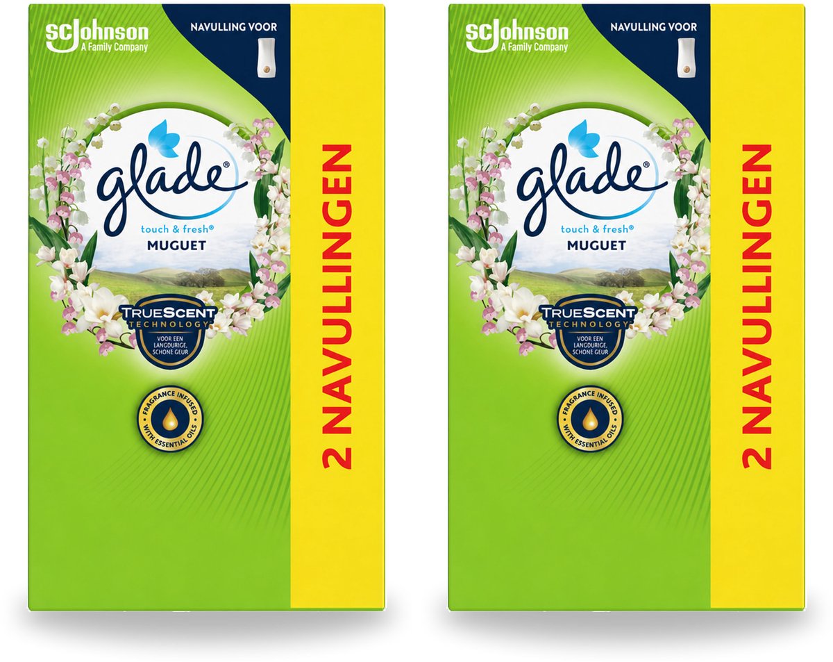 2 x Glade - Touch & Fresh Navulling - Lelietje-van-dalen - 2 × 10 ml - Voordeelverpakking - 2 stuks