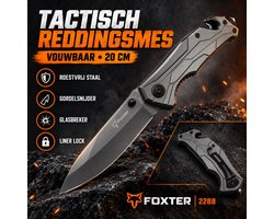 Foxter Tactical Survival Zakmes - Robuust en Multifunctioneel Outdoor Mes 20cm