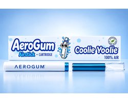 AeroGum® AirStick Starter Kit met Verwisselbare Cartridge – Hulp bij Stoppen met Roken & Vapen – Nicotinevrij Alternatief – Coolie Yoolie Mint Smaak – Geen Nicotine, Rook of Damp – Geen Batterij