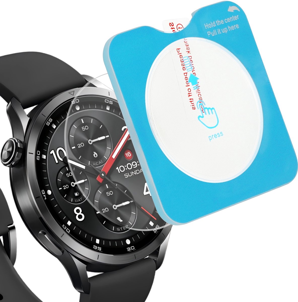 kwmobile 2x smartwatch screenprotector geschikt voor Xiaomi Watch S5 46mm - Protector sporthorloge krasbestendig - Transparant met aanbrengtool