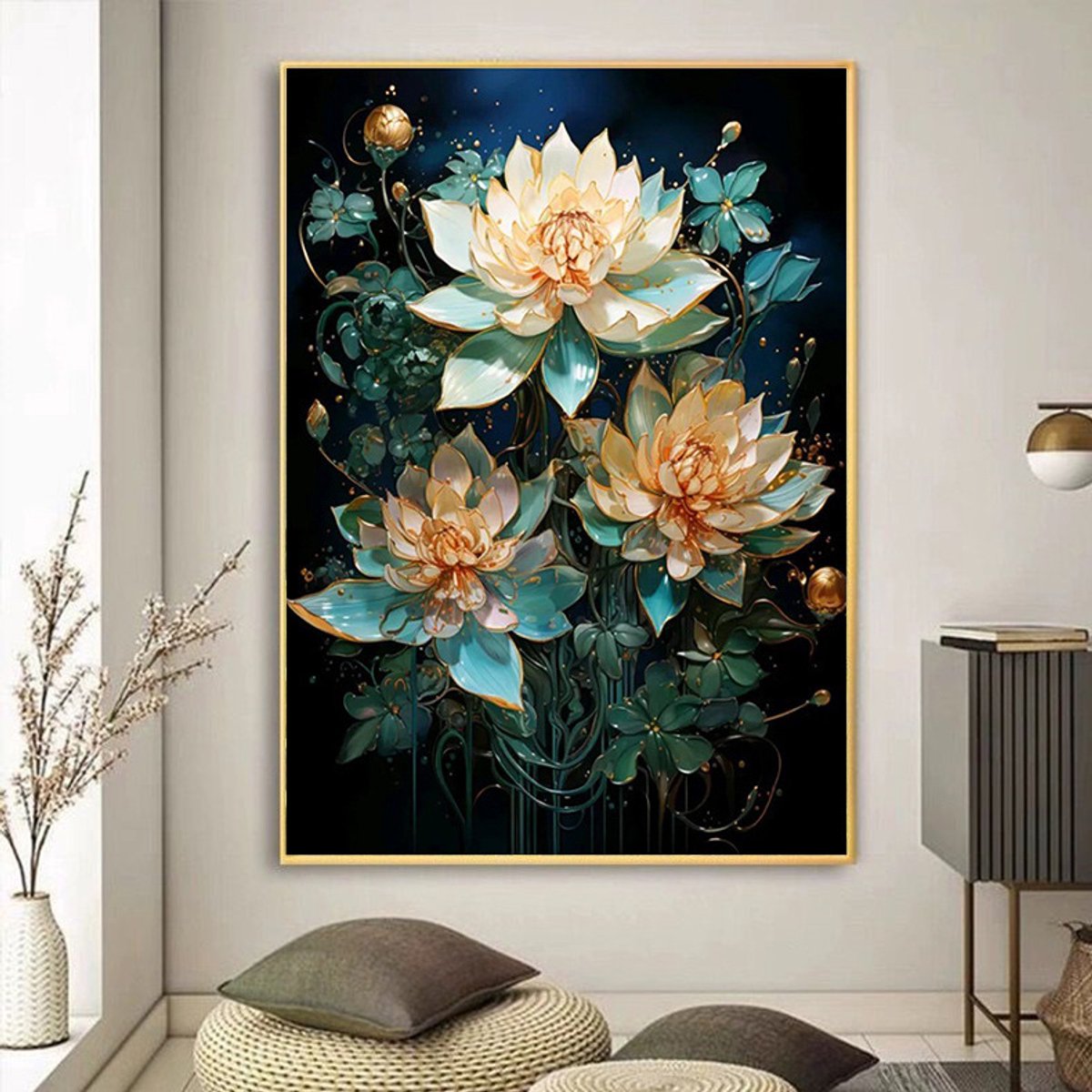 DIY kruissteekborduurpakket/Cartoon Lotus/gedrukt kruissteekpatroon borduurpakket (frame niet inbegrepen) 50*65CM