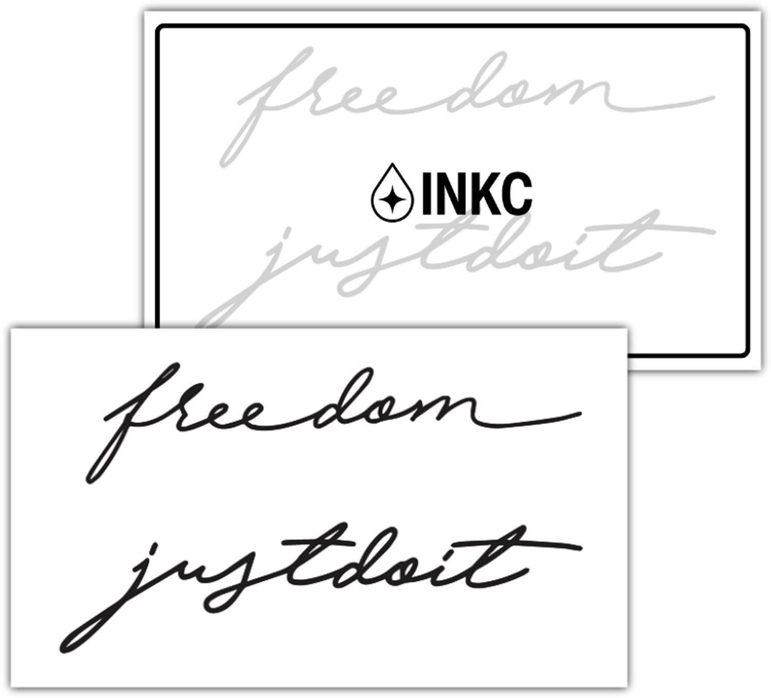 INKC - Tijdelijke Tattoo - Freedom Just Do It - Nep Tattoo - Plak Tattoos - Blijft tot 2 weken - 7 x 12cm