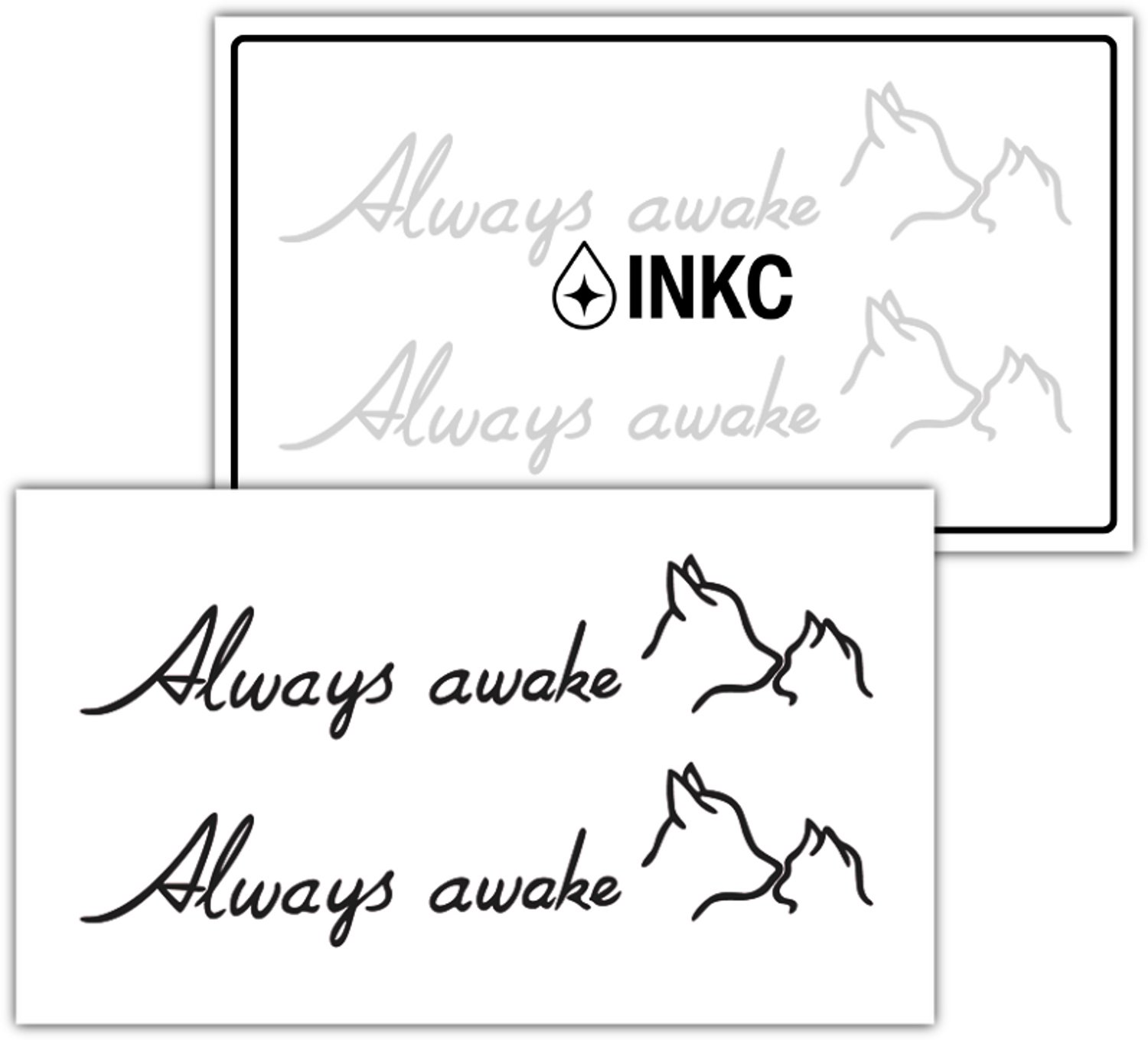 INKC - Tijdelijke Tattoo - Always Awake - Nep Tattoo - Plak Tattoos - Blijft tot 2 weken - 7 x 12cm