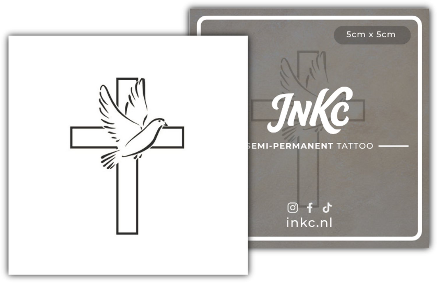 INKC - Tijdelijke Tattoo - Vrede - Nep Tattoo - Plak Tattoos - Blijft tot 2 weken - 5 x 5cm