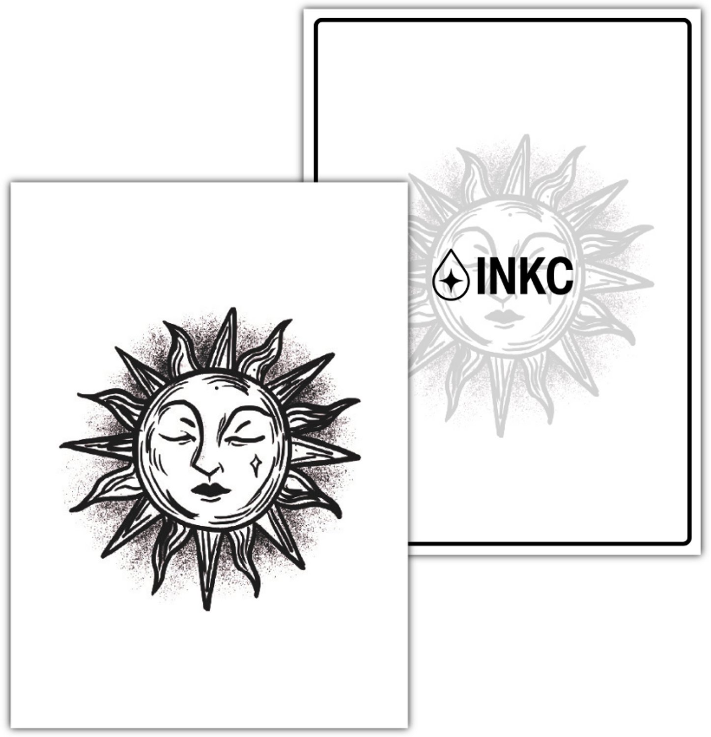 INKC - Tijdelijke Tattoo - Zon - Nep Tattoo - Plak Tattoos - Blijft tot 2 weken - 8 x 10cm