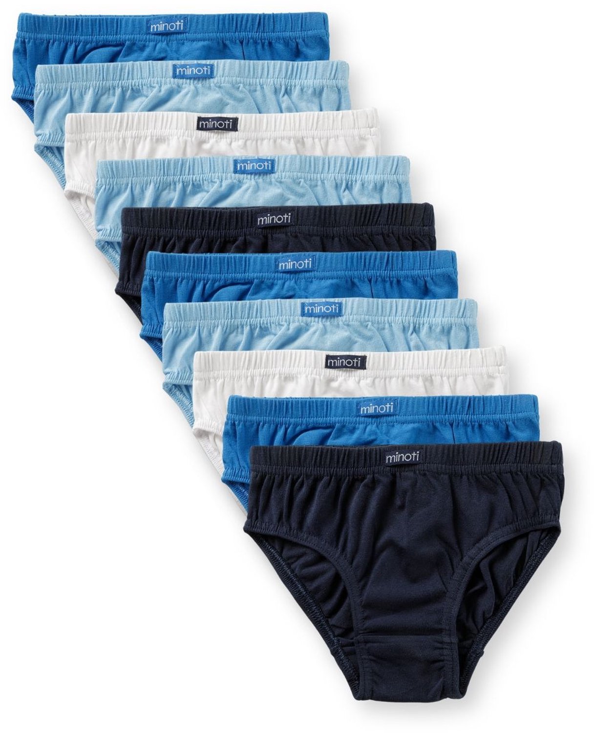 Minoti slips jongens marineblauw, blauw en wit - meerkleurig - 10-pack