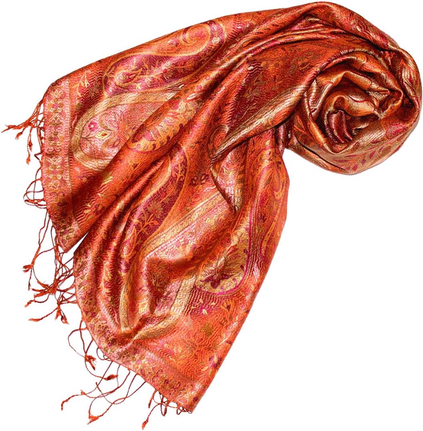 Lorenzo Cana Luxe Zijden Sjaal Jacquard 100% Zijde 70x190cm Paisley