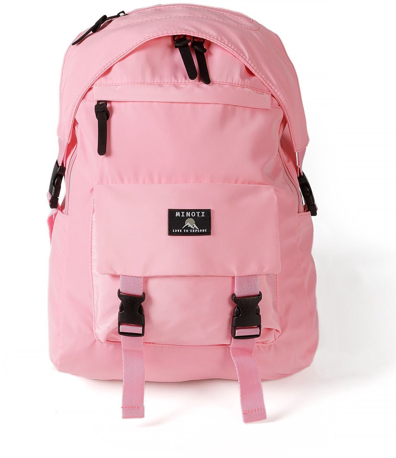 Minoti schooltas meisje – twee voorvakken met gespen – roze