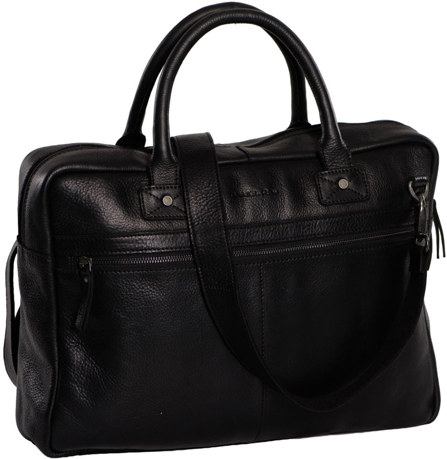 Daniel Ray Pretoria Leren Laptoptas 16,4 inch - Zwart