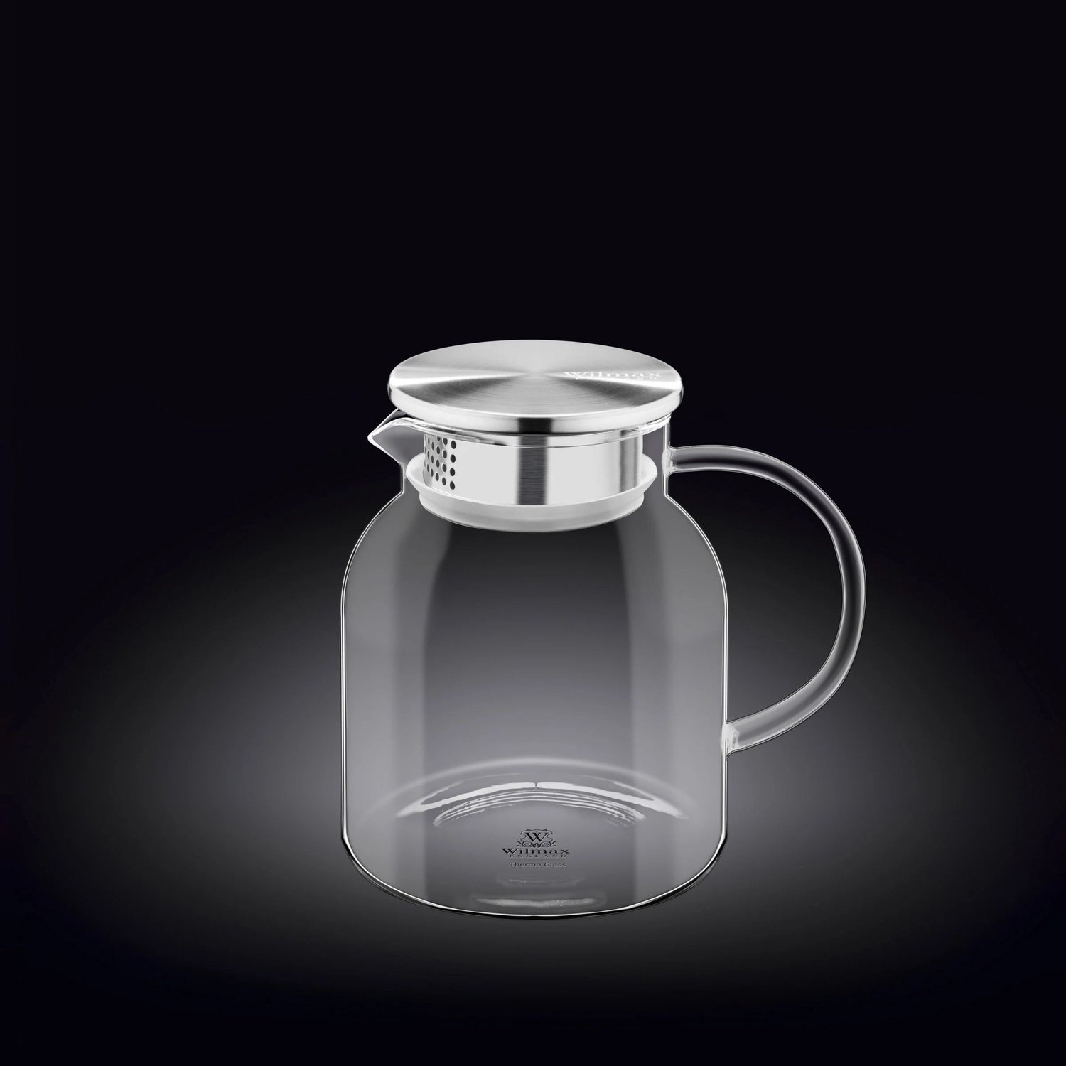 Wilmax Karaf 1000ml Thermoglas RVS deksel Transparant