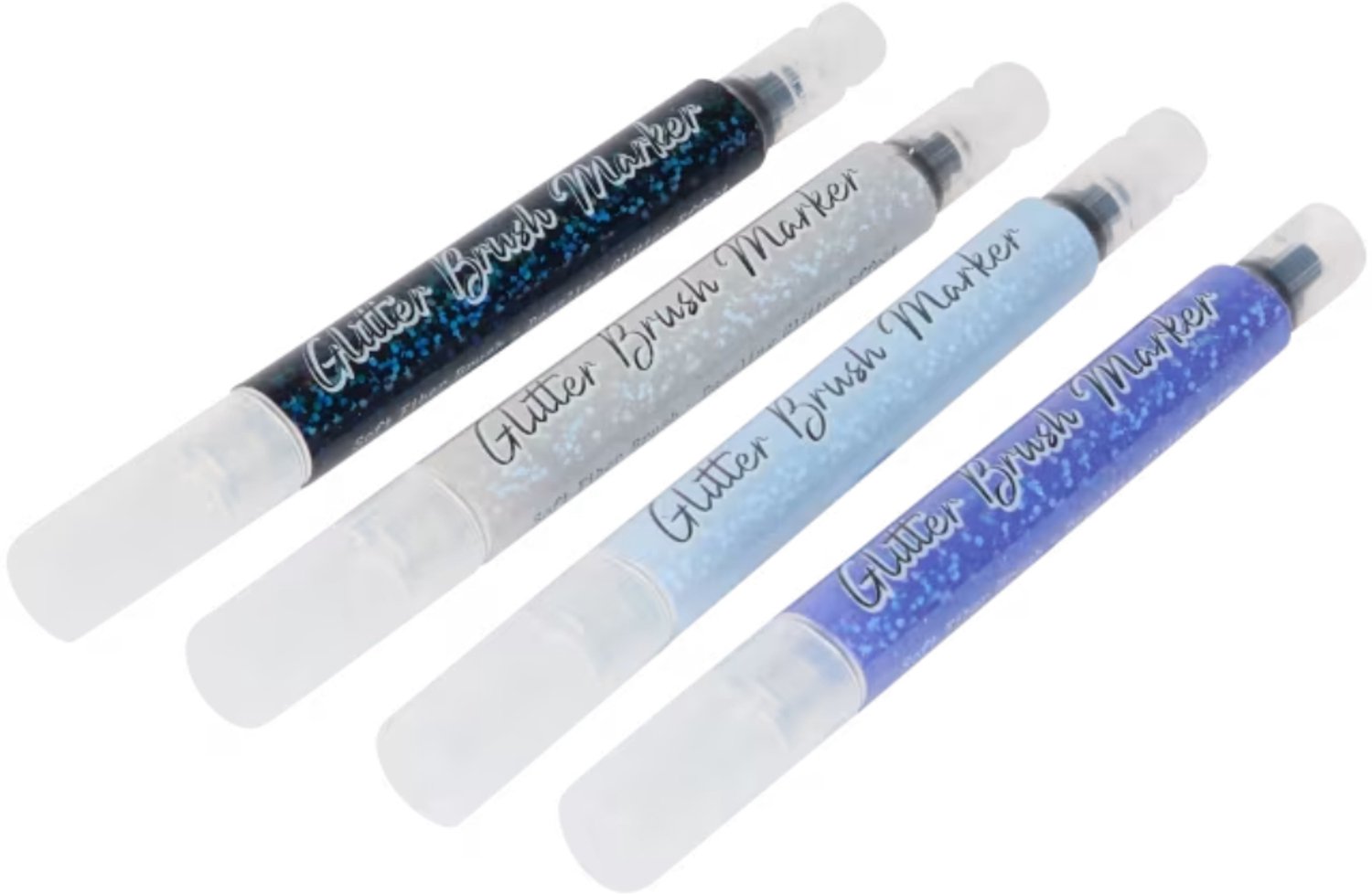 DécoTime glitter penseelmarkers 4 Stuks - Inkt op waterbasis - Pen