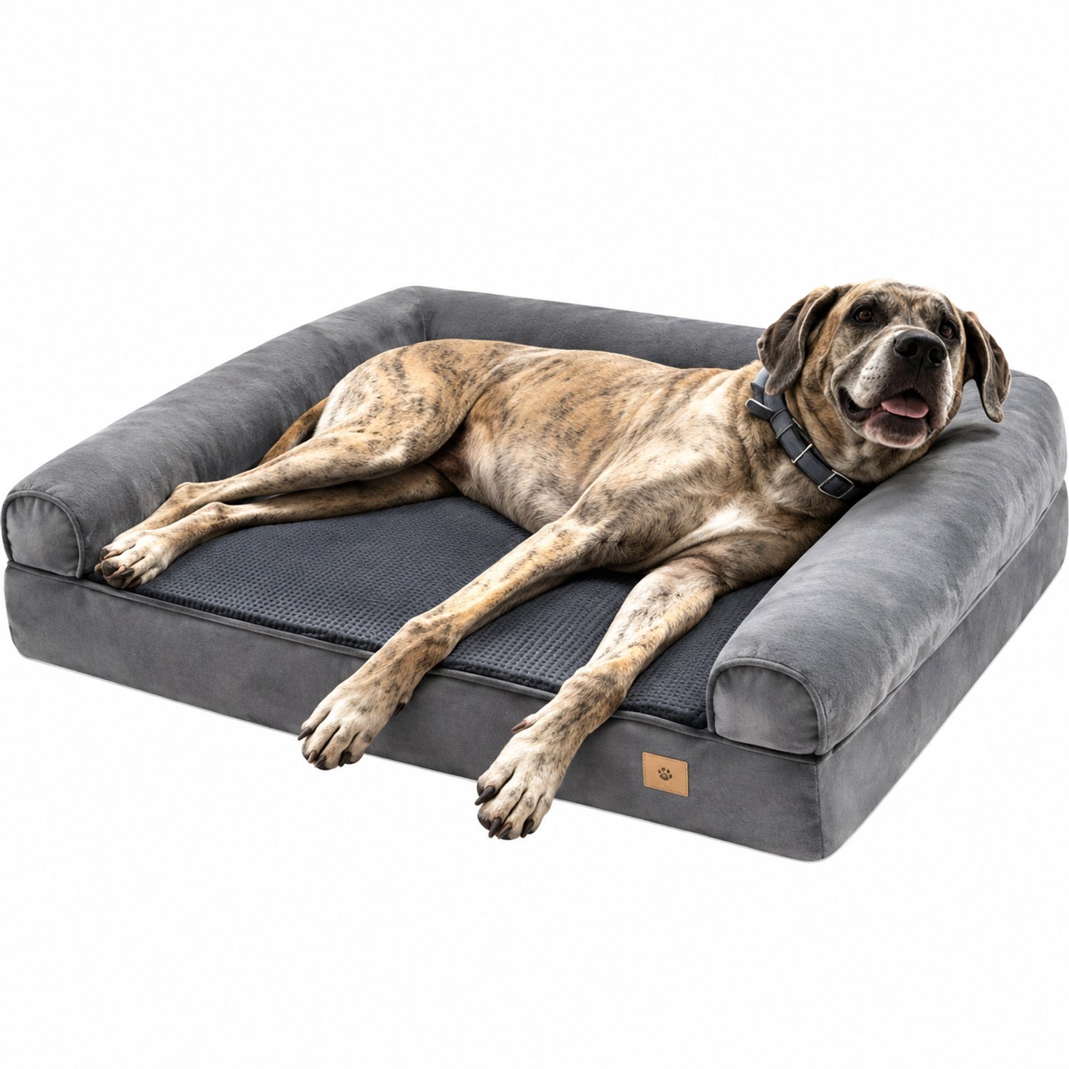 VILIMA - XXL Hondenmand - Orthopedische hondenmand - Hondenmand voor grote honden - 135x100x24 cm - Afneembare hoes - Grijs - Ultra zacht