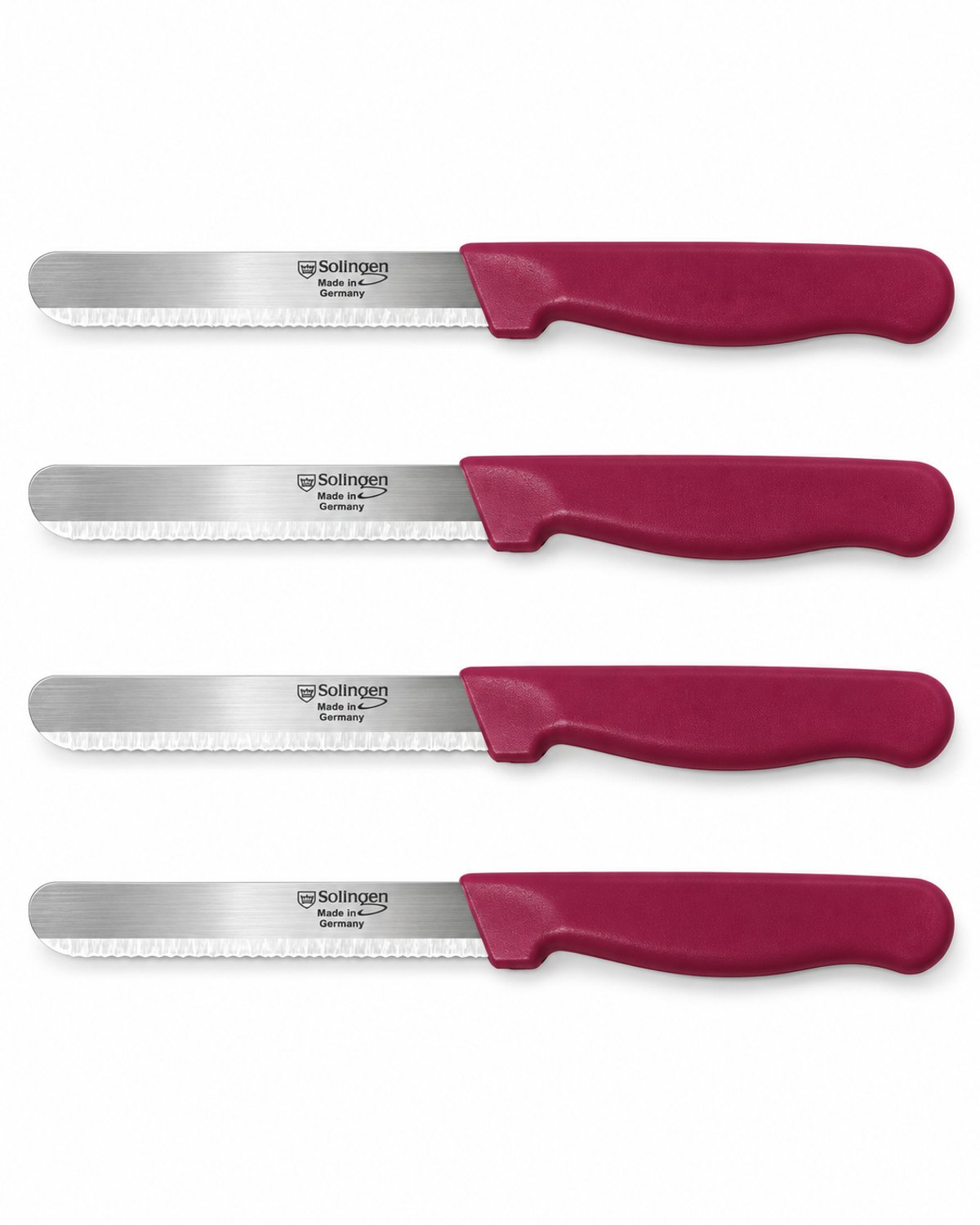 Solingen XL - Allround Grote Kartel Messen - Bordeaux - XL - Set van 4