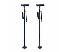 DR-HO'S Get Up & Go Wandelstok - Medium variant - Set van 2 - Navy - Opvouwbaar - Met LED-verlichting en Alarm - Verstelbaar 78,5-88,5 cm