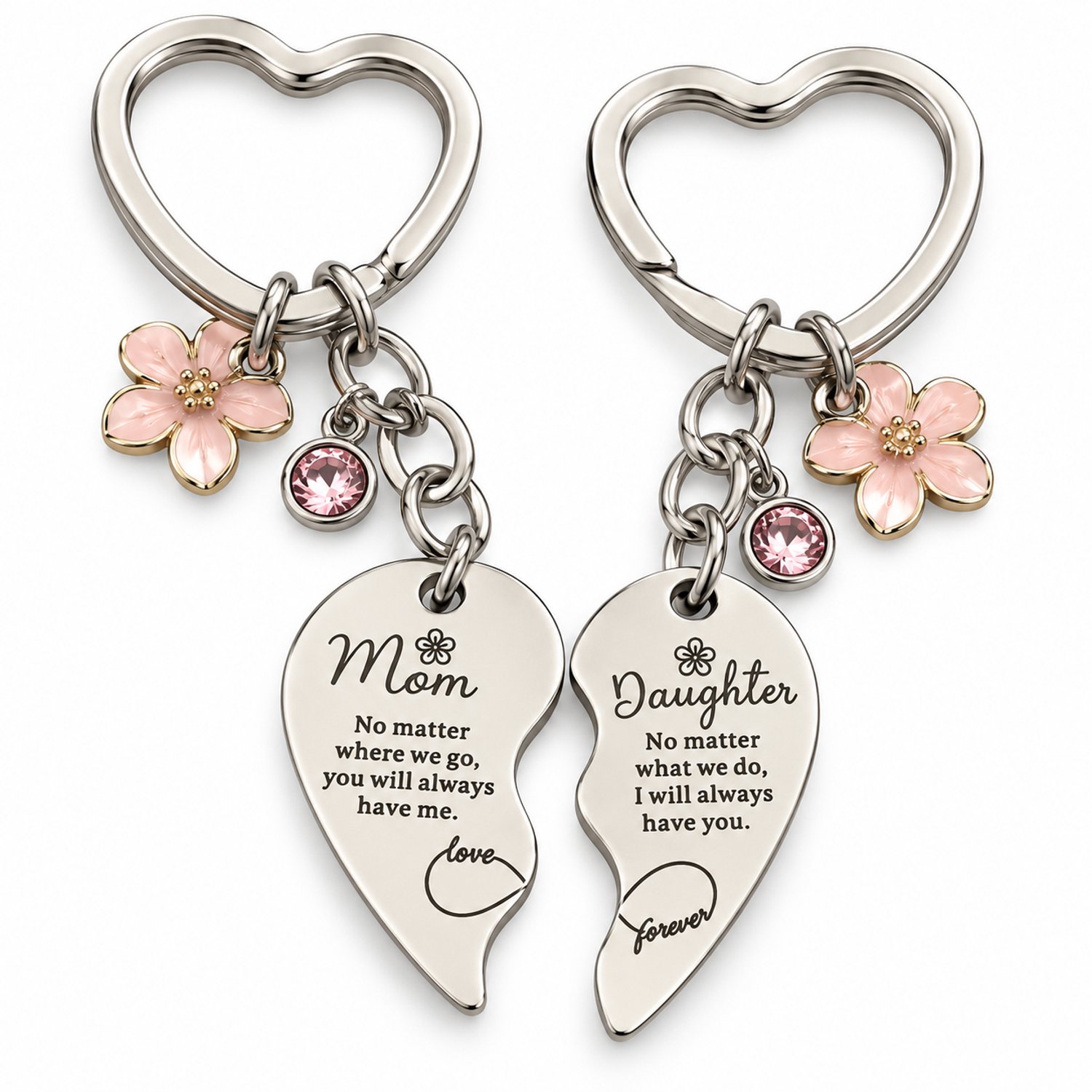 Nina’s Giftshop® Moeder Dochter Sleutelhanger Set – Moeder Dochter Cadeau – Mama Dochter Cadeau – Moederdag Cadeau – Liefde Cadeau – Cadeau Voor Mama – Cadeau Voor Dochter – Inclusief Geschenkzakje
