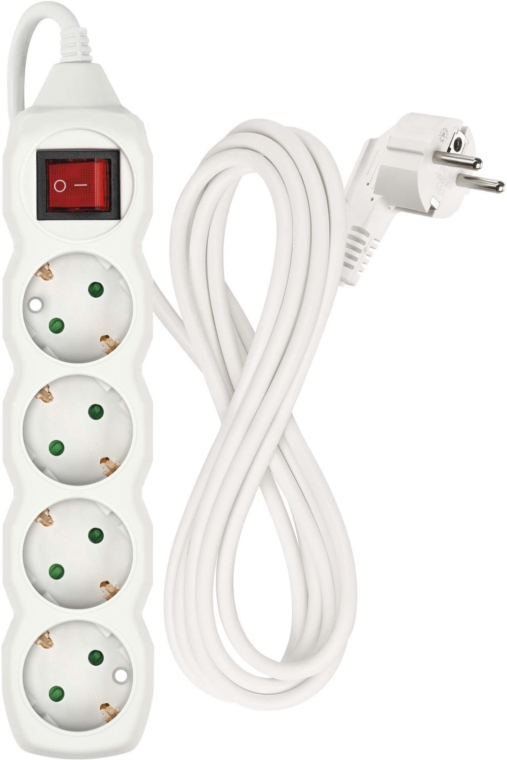 EMOS Verlengsnoer 3 m / 4 stopcontacten / met schakelaar / wit / PVC / 1,5 mm², P1423R