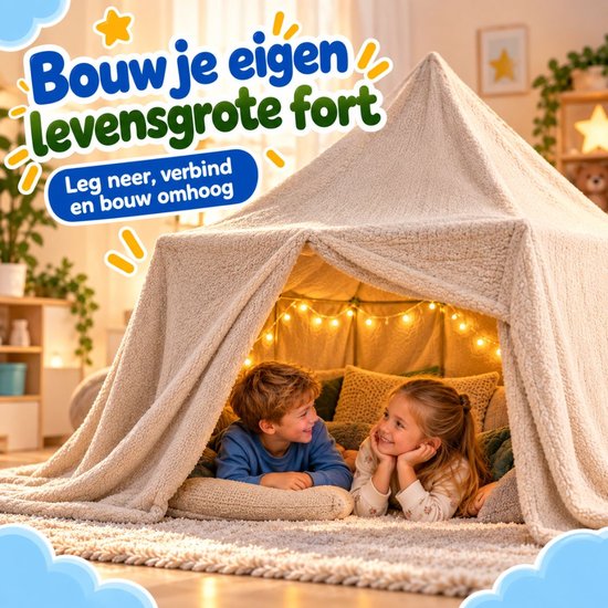 Guardyan Fort Bouwpakket 120 Onderdelen - Hut Bouwen - Speeltent - Bouwspeelgoed - Educatief Speelgoed - Constructiespeelgoed - Speelgoed 3 Jaar - Jongens Meisjes — afbeelding 5
