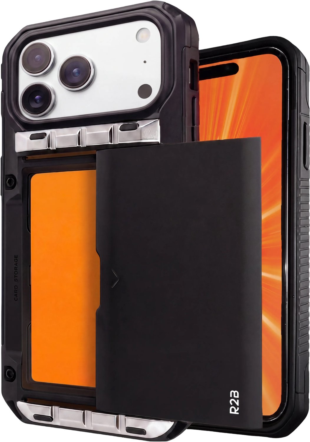 R2B Hoesje met Pasjeshouder geschikt voor iPhone 18 Pro Max - 4 Pasjes - Screenprotector - Telefoonhoesjes - Gsm Hoesje - Phone Case - Model Zeist