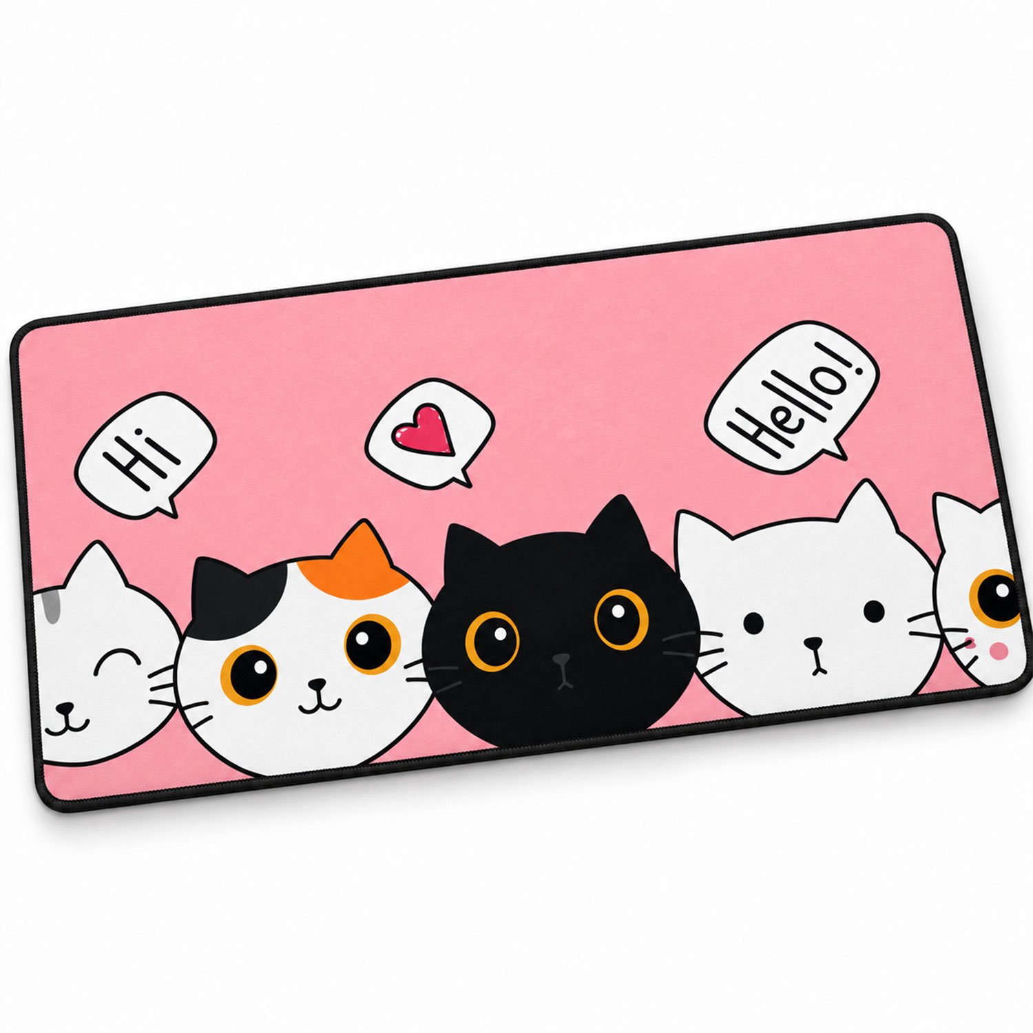 Gaming Muismat XXL 70x30 cm - Katten Design Roze Bureau Onderlegger - Antislip Wasbaar 3 mm Gepolsterd - Kawaii Deskpad Bureaumat Toetsenbord Onderlegger - Leuk Cadeau voor Gamers Meisjes Kattenliefhebbers Tieners - Jungengel