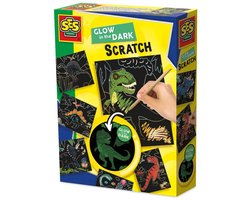 SES Creative Glow in the Dark Scratch - Dino's - Voor Jongens vanaf 3 Jaar - 6 Kaarten - Kraskaarten - Schoencadeautjes Sinterklaas