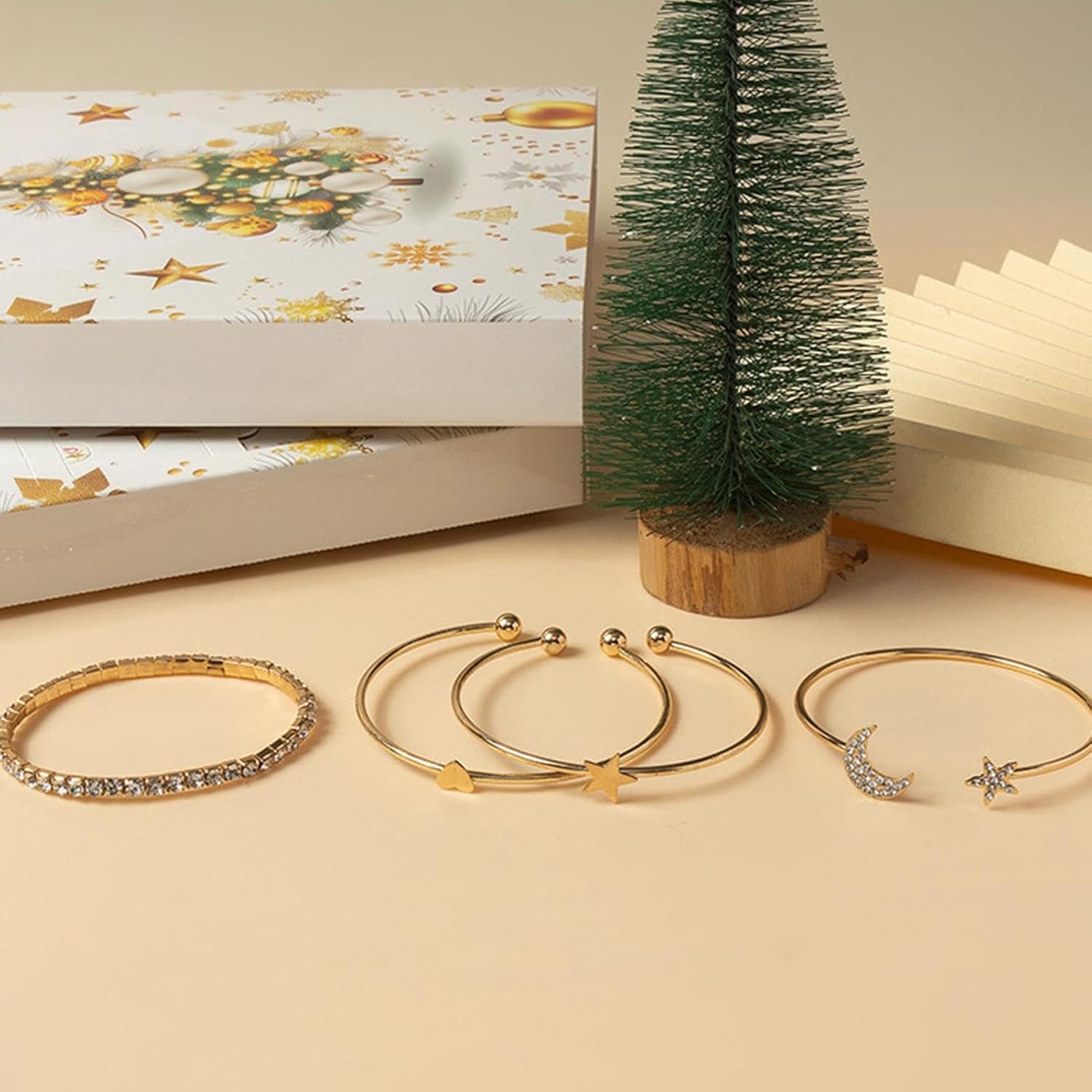 Sieraden-adventskalender 2026 - Kerst-sieraden kalender - Aftelkalender voor Kerstmis 24 dagen - Aftelkalender 2026 - Trendy sieradenset - Kerstcadeau voor dames en meisjes – foto 3