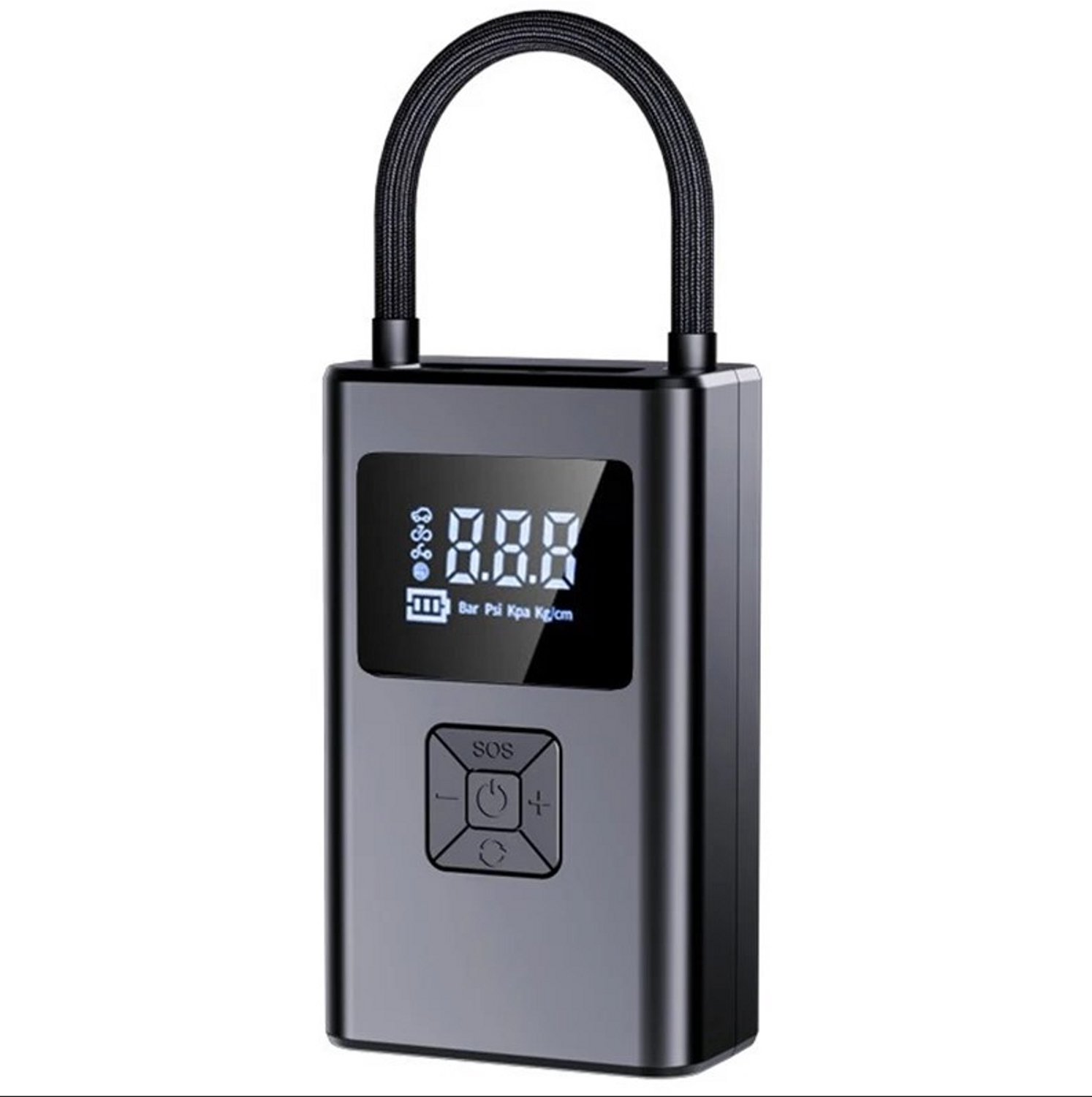 Luchtcompressor Bandenpomp - Tot 10.5 Bar - 4000 mAh Powerbank - Elektrische Fietspomp – Compressor - Bandenpomp – O.a. Fiets, Auto, Scooter, Bal en Luchtbed – Oplaadbaar – 30l/min – SOS Lamp - Noodpakket