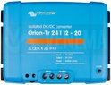 Blauwe Victron Orion-Tr 24/12-20 geïsoleerde DC/DC-omvormer met 240W vermogen en aan/uit-schakelaar.