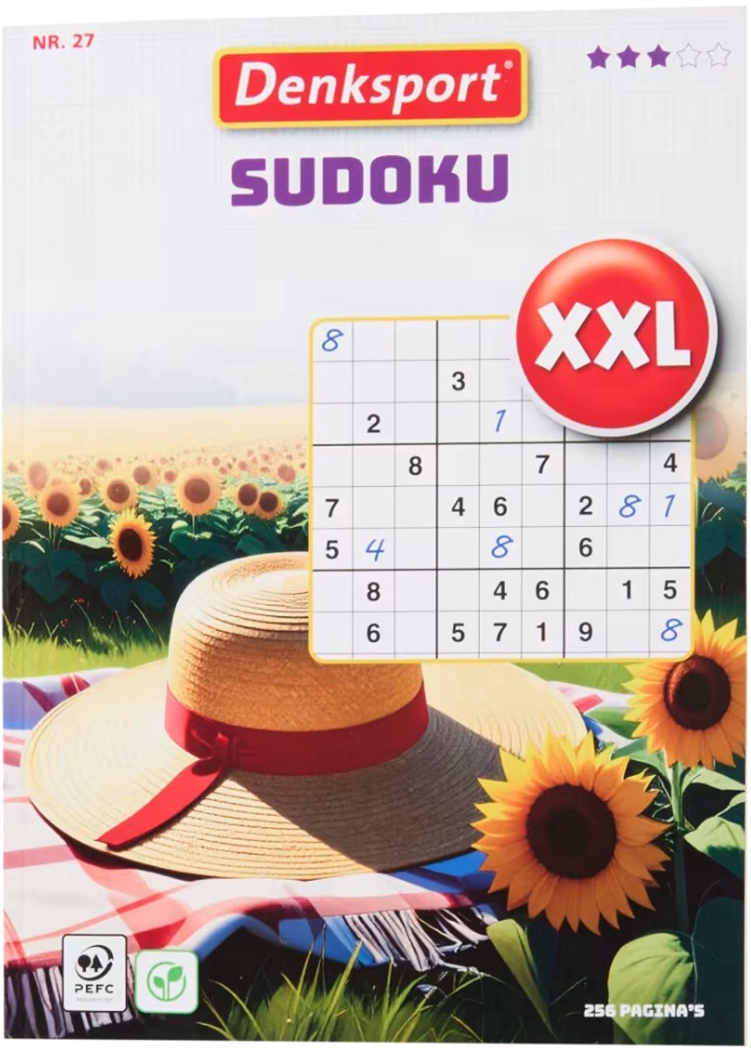 Denksport puzzelboekjes - Sudoku - puzzelboekjes - puzzelboeken volwassenen denksport - Nederlands - 3* - Meer dan 350 puzzels - Extra dik!