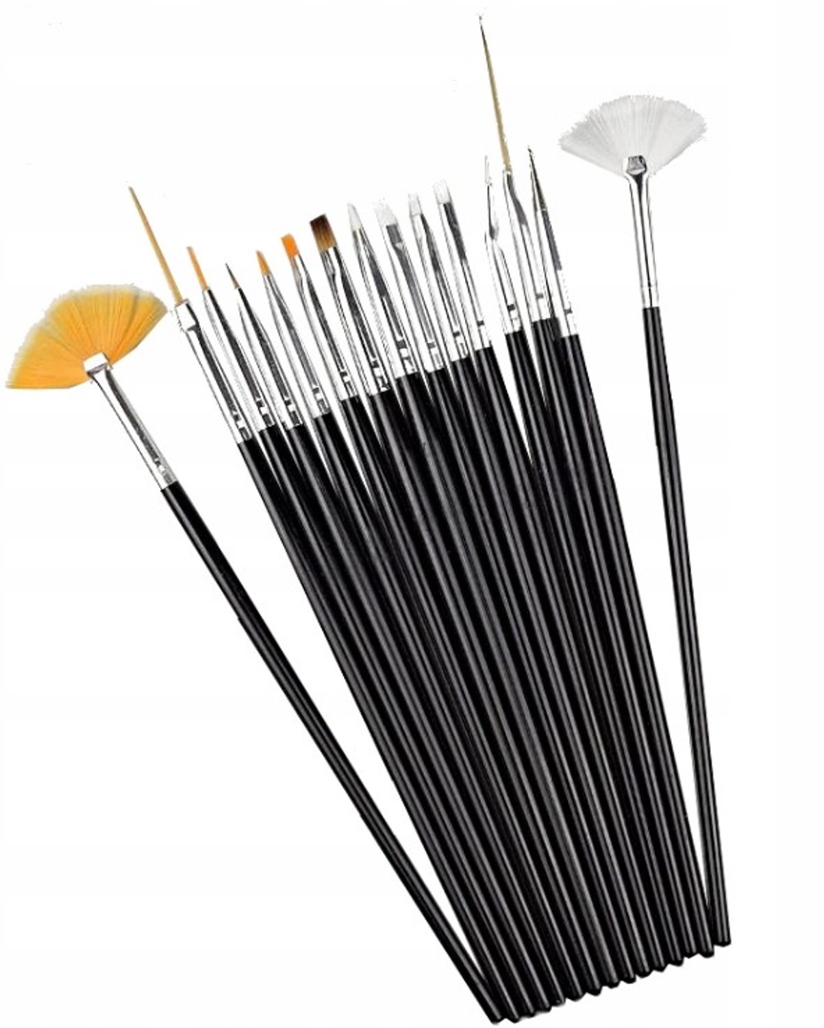 15-delige Nageldecoratie Kwastenset - Zwart