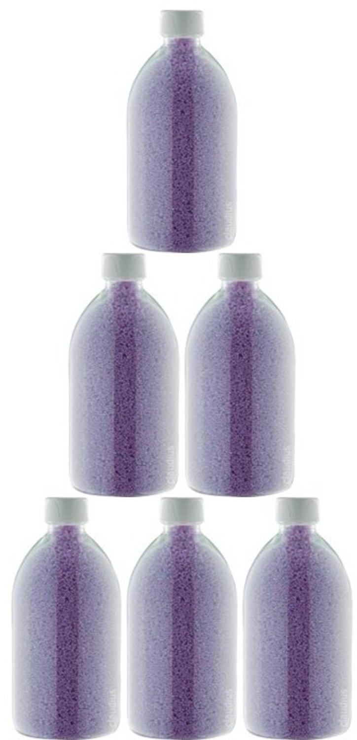 Claudius Badkaviaar Lavendel - 400 gram - Fles met witte dop - set van 6 stuks - bad parels voor in bad