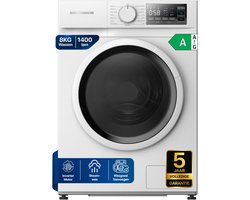 Heinner HWM-M814IVSMNA+++ Slanke Wasmachine 8 kg – 15 Wasprogramma’s – 1400 tpm – Energieklasse A – Kinderslot – LED-Display – Wit – 5 Jaar Garantie