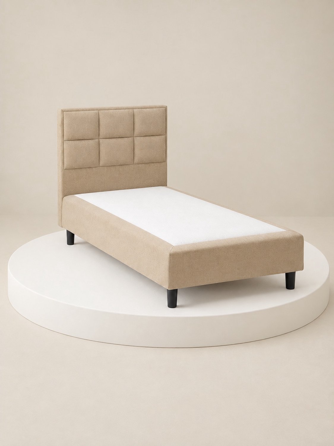 Boxspring DreamLux - 90x200 Zonder matras - Beige Glad - Puntrust Bedden